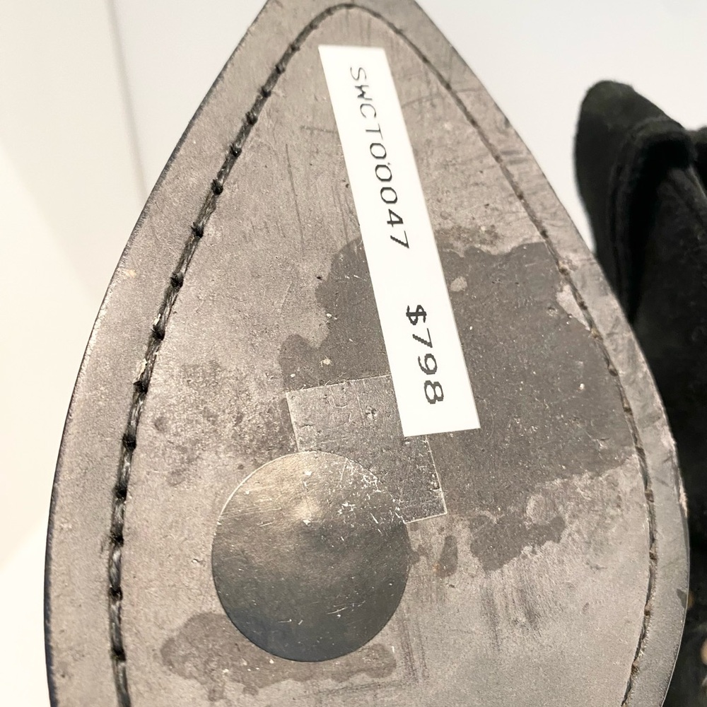 Zadig & Voltaire Cara High Western Ankle Boots Black Suede Leather - Picture 10 of 10